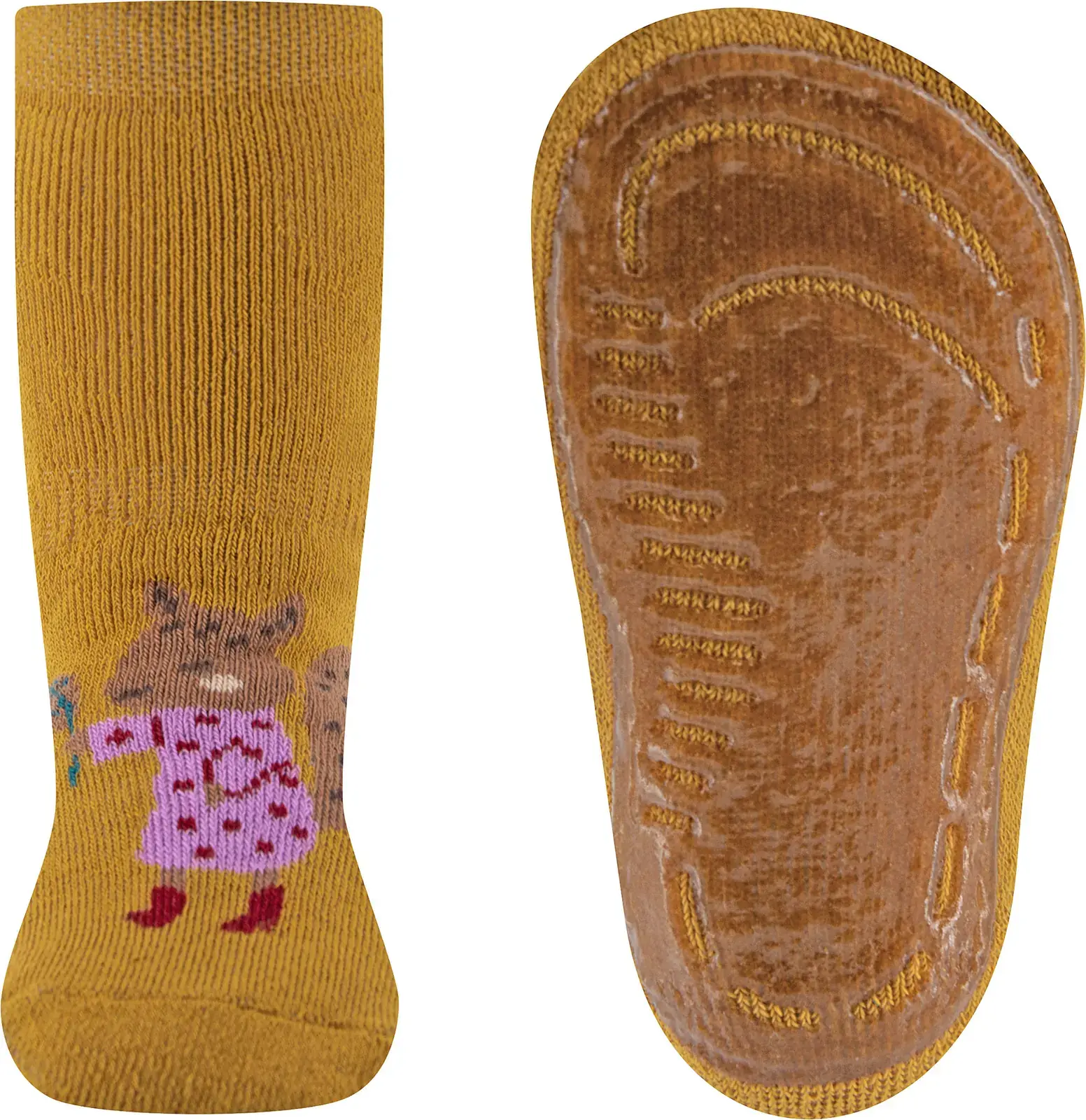 Dětské protiskluzové ponožky Ewers Stoppersocken SoftStep Eichhörnchen - honig 21-22