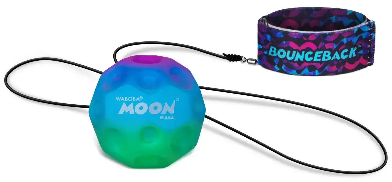 Hyperskákavý míček na lanku Waboba Gradient Bounceback - fialová uni