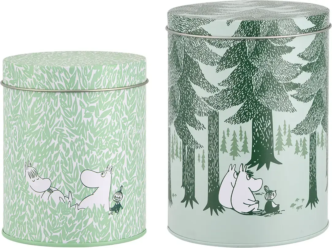 Plechové dózy Muurla Moomin Forest 11 cm a 15 cm, sada 2 ks uni