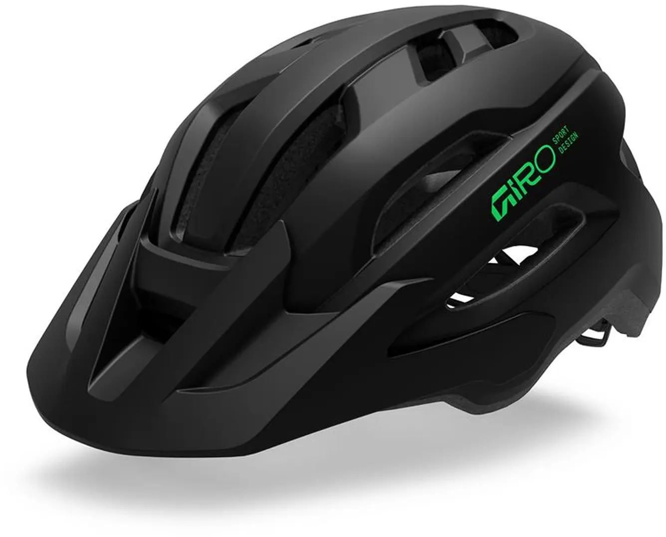 Dětská cyklistická helma Giro Fixture II Youth Mat Black/Vivid Green 50-57