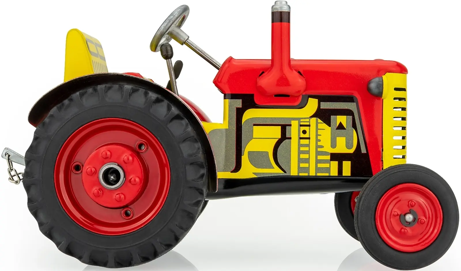 Dětská plechová hračka KOVAP - traktor ZETOR na klíček červený uni