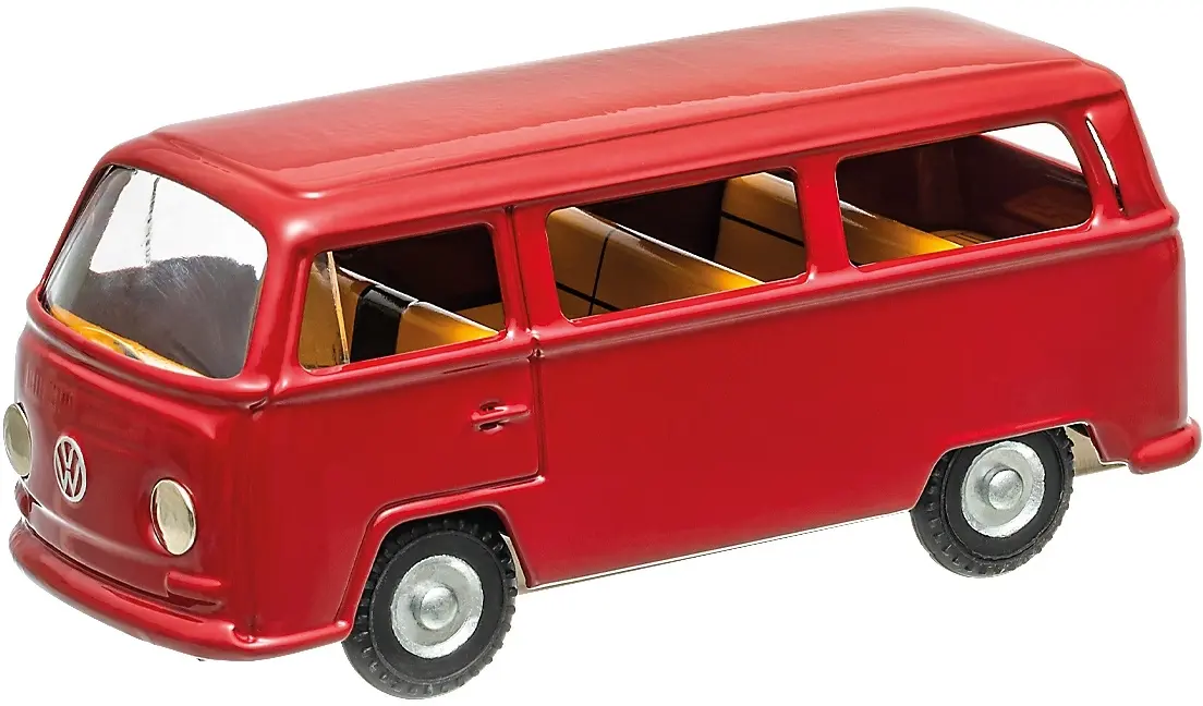 Dětská plechová hračka KOVAP - VW Mikrobus T2 červený uni