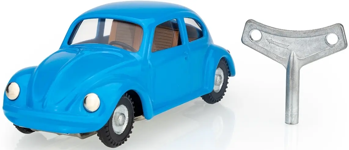 Dětská plechová hračka KOVAP - VW 1200 s pohonem - modrý uni