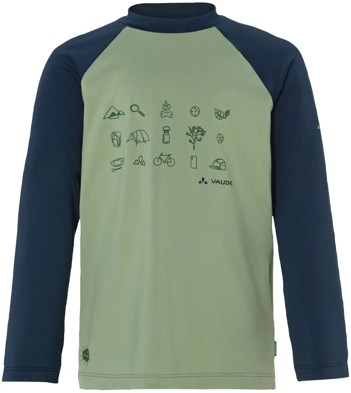 Dětské triko s dlouhým rukávem Vaude Kids Solaro LS T-Shirt III - willow green 98