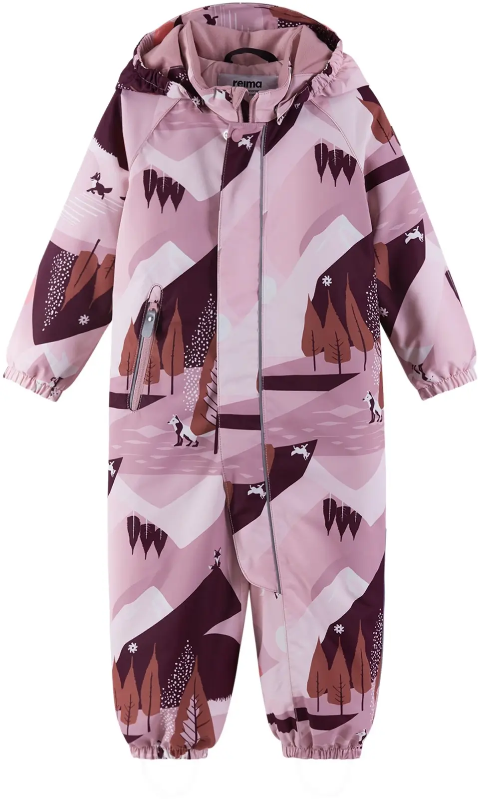 Dětská zimní kombinéza s membránou Reima Puhuri - Grey Pink 86