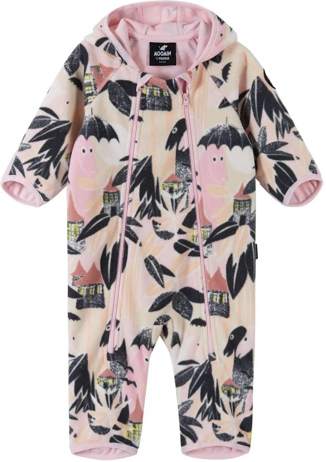 Windfleece overal Reima Moomin Vindpust - Pale rose 50-56