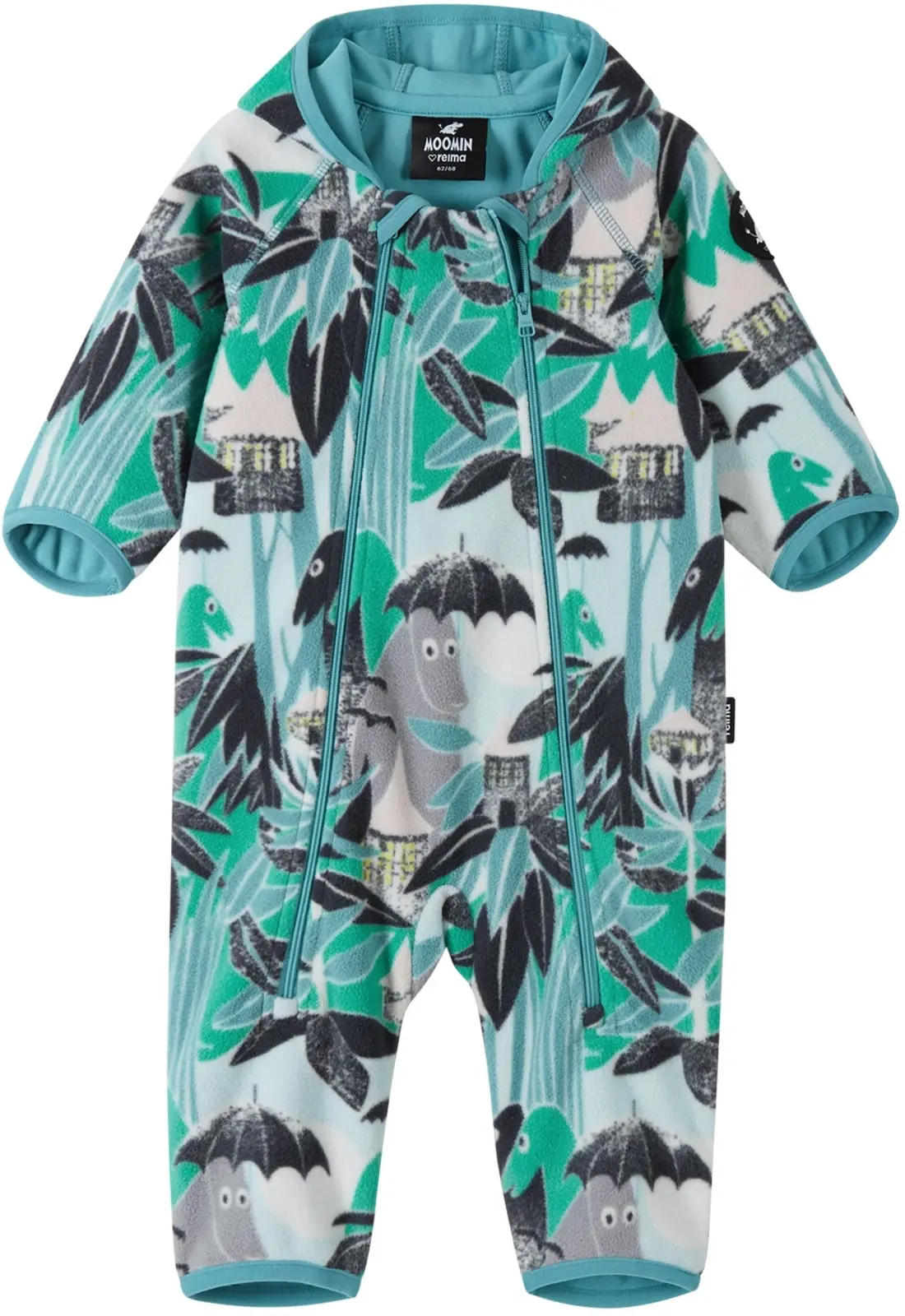 Windfleece overal Reima Moomin Vindpust - Green Aqua 62-68