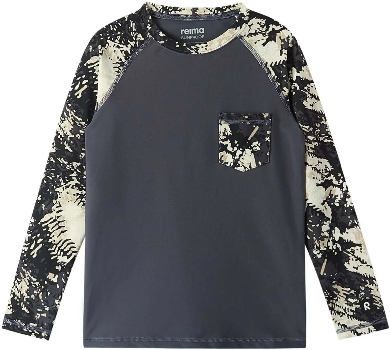 Dětské UV triko s dlouhým rukávem Reima Kroolaus - Soft black 146