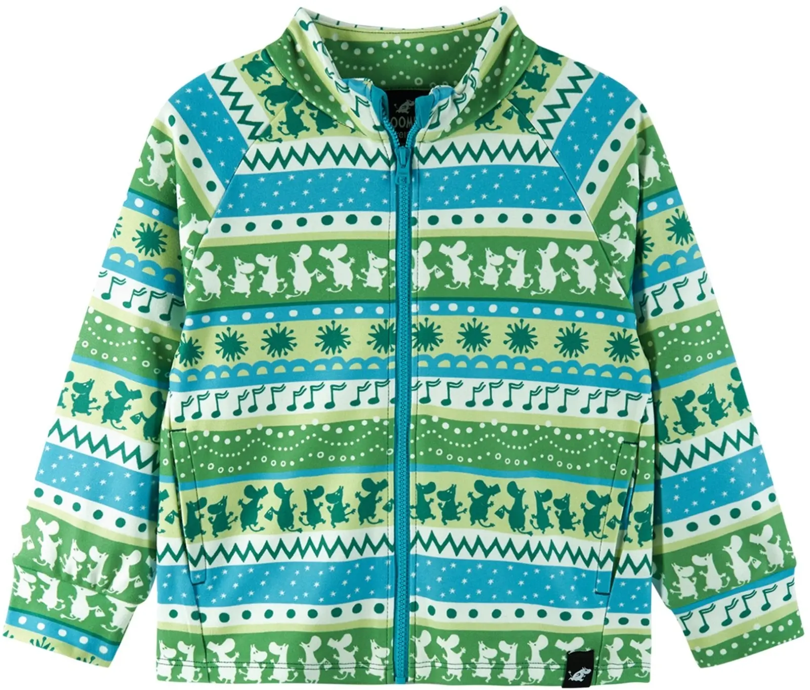 Dětský fleecový svetr Reima Moomin Tarpeen - Greenery 110