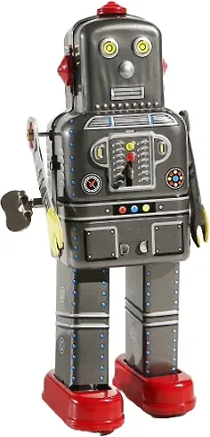 Replika historické hračky Blechfabrik - Robot Spaceman na klíček 20 cm uni