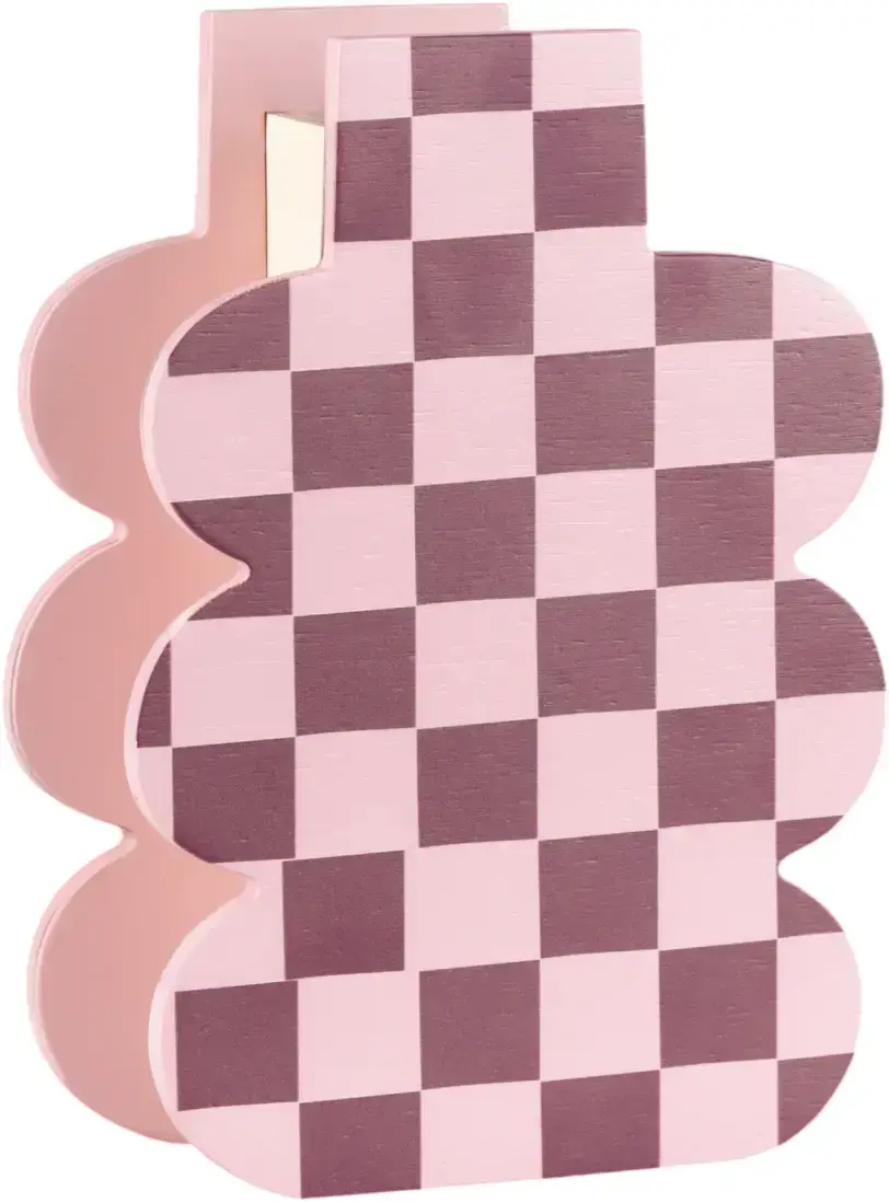 Váza z překližky Milin Pink Check Mate uni