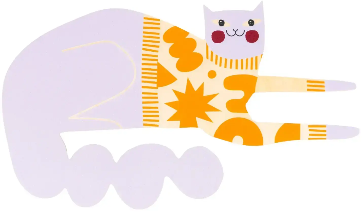 Ozdoba na zeď Milin Rolls the cat uni