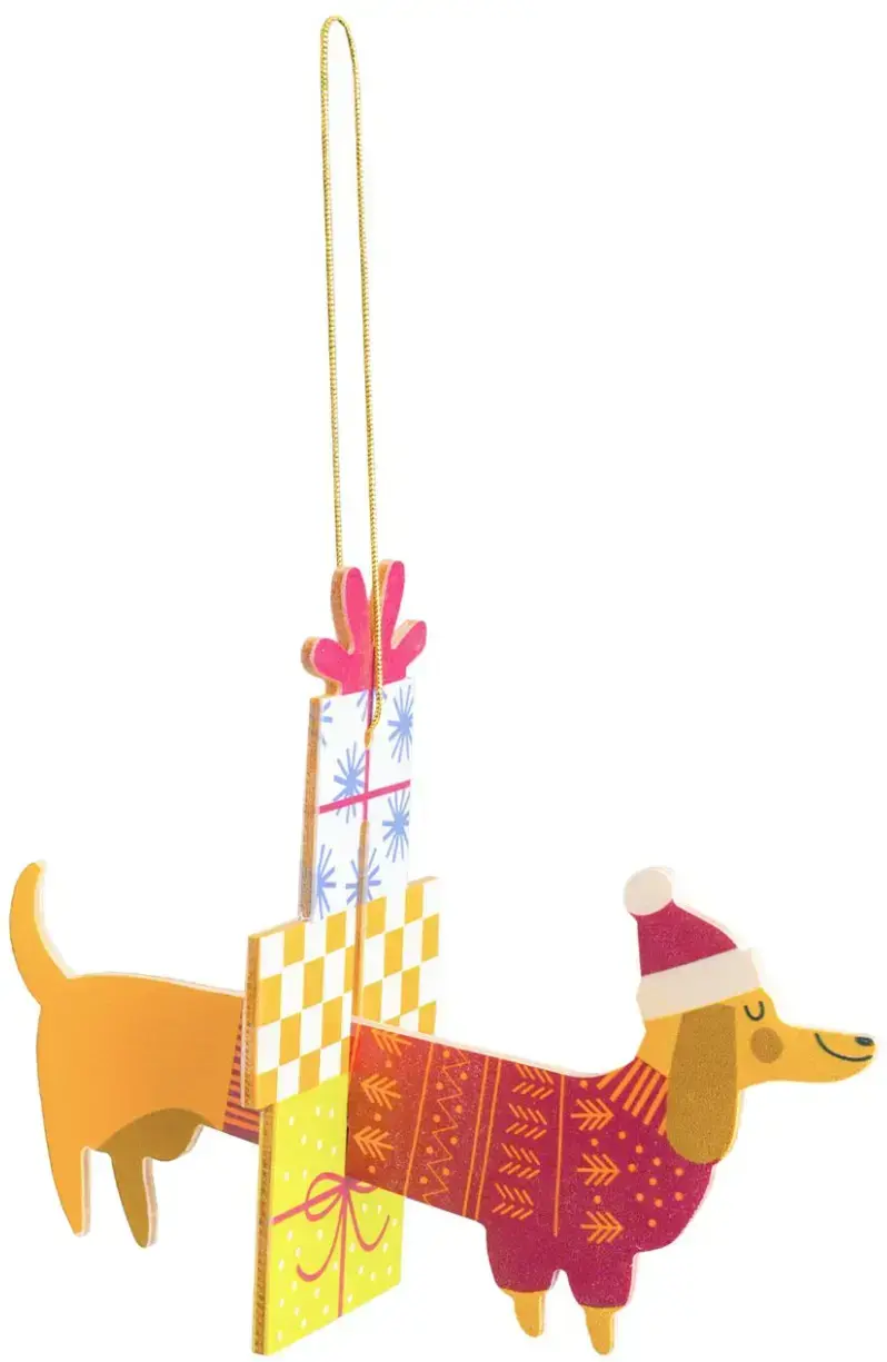 Dřevěná ozdoba Milin Dachshund 3D uni