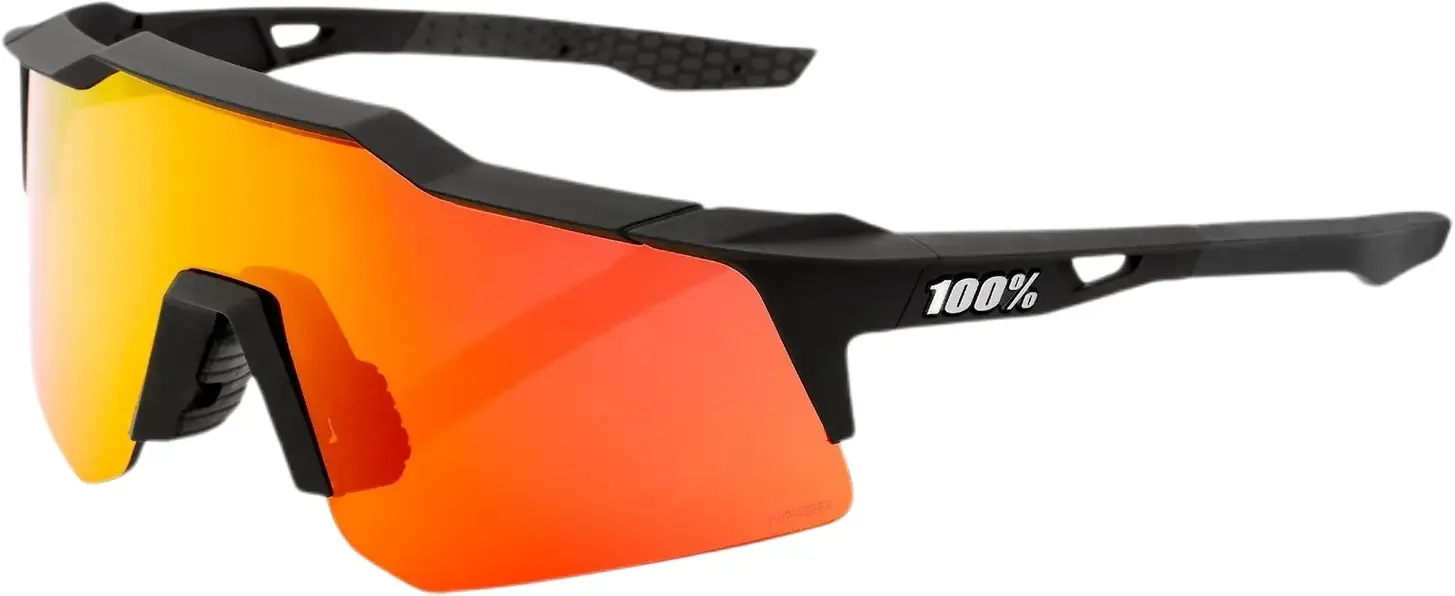 Sluneční brýle 100% Speedcraft XS - Soft Tact Black - Hiper Red Multilayer Mirror Lens uni