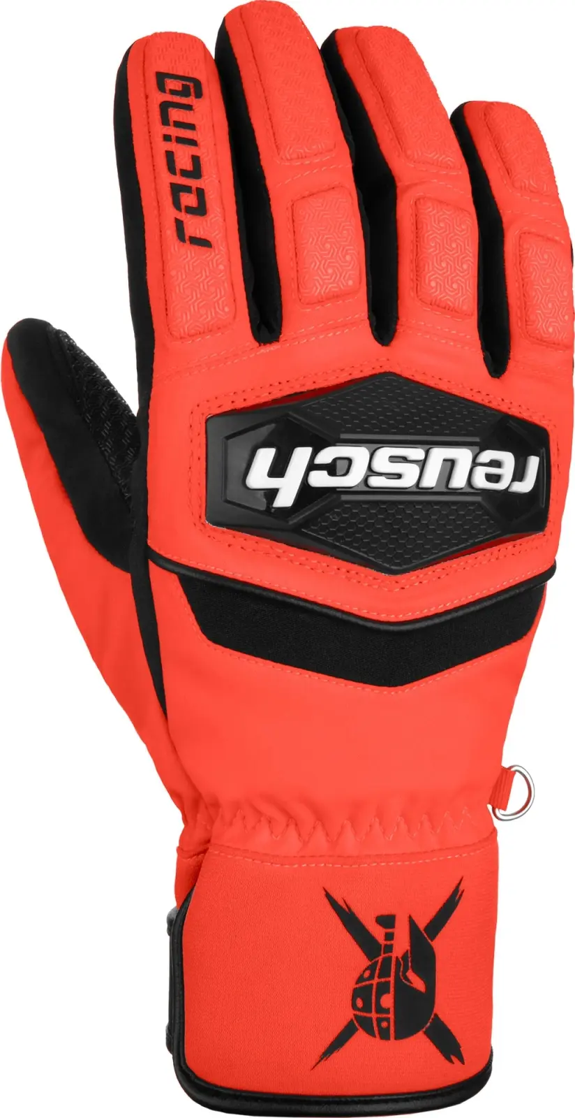 Dětské lyžařské rukavice Reusch Worldcup Warrior R-TEX® XT Junior - black / fluo red 6,5
