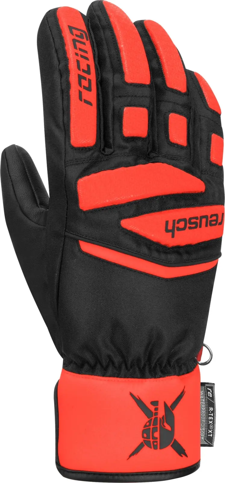 Dětské lyžařské rukavice Reusch Worldcup Warrior Prime R-TEX® XT Junior - black / fluo red 5