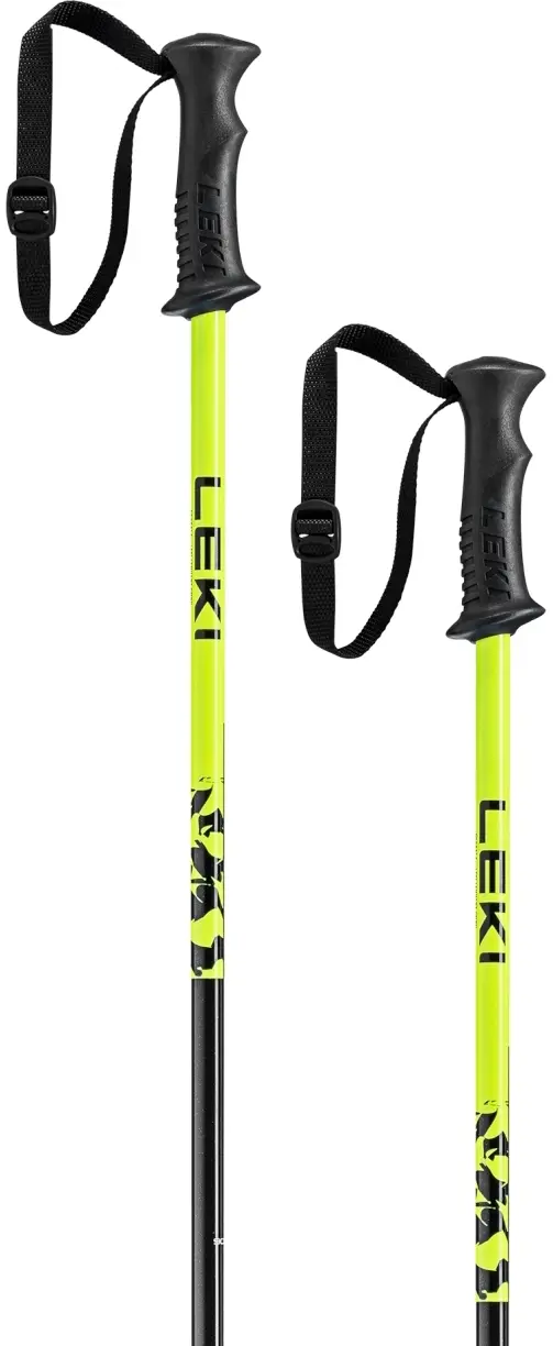 Dětské lyžařské hole Leki Rider - black/neon yellow/white 80