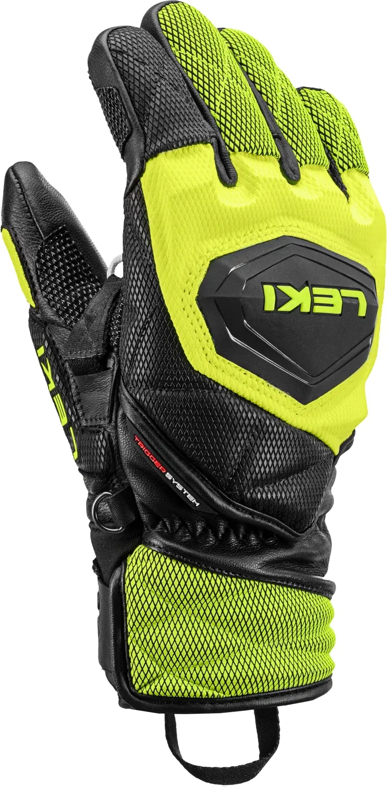 Dětské lyžařské rukavice Leki WCR Venom 3D Junior - black/ice lemon 5.0