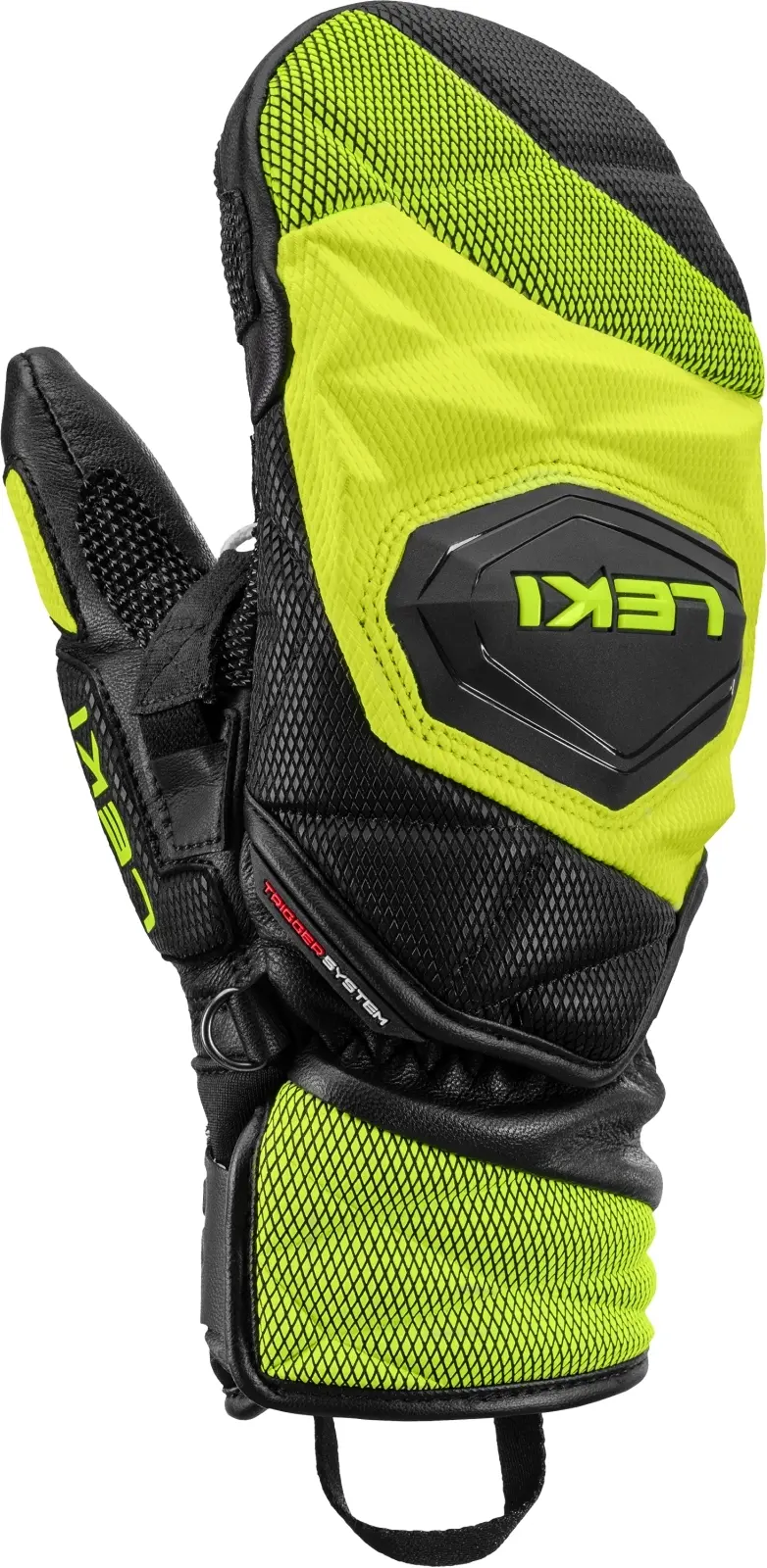 Dětské lyžařské palčáky Leki WCR Venom 3D Junior Mitt - black/ice lemon 8.0