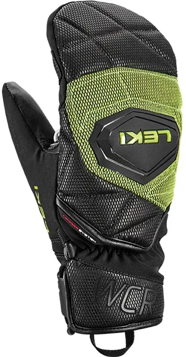Dětské lyžařské palčáky Leki WCR Coach 3D Junior Mitt - black/ice lemon 5.0