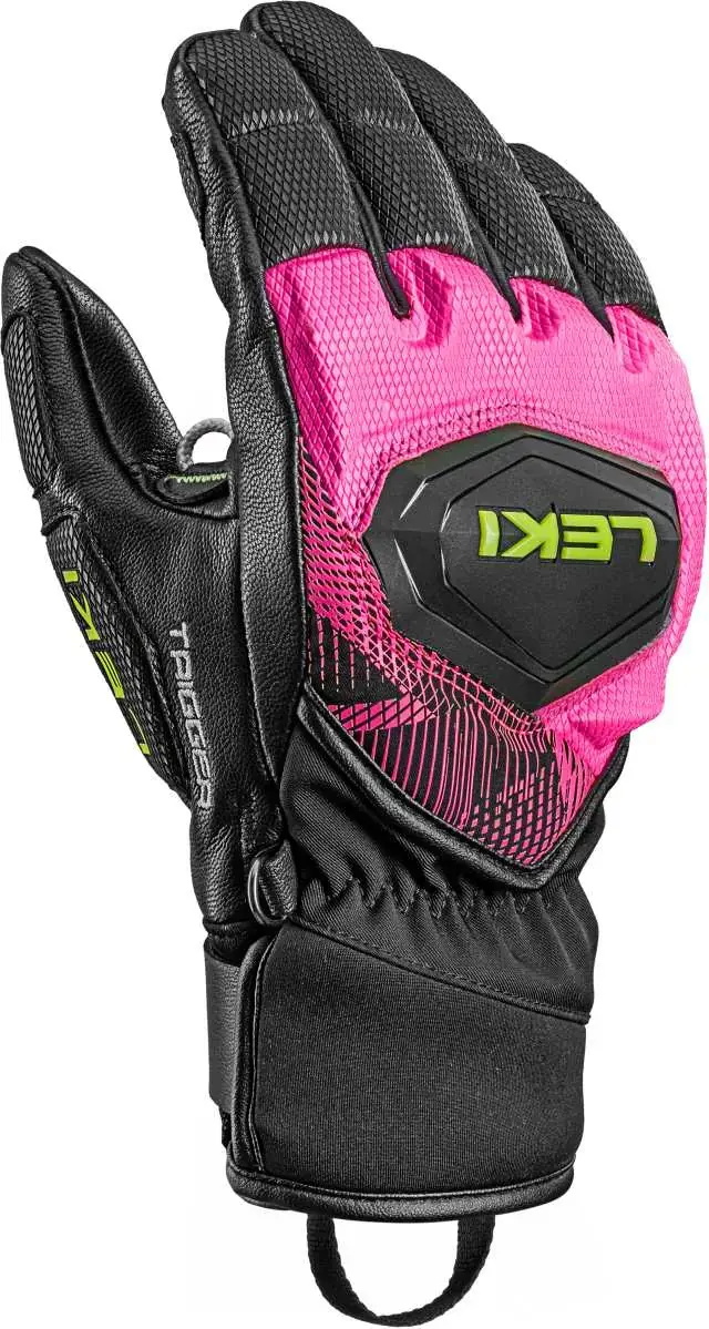 Dětské lyžařské rukavice Leki WCR Pro TR Junior - black/neonpink/neonyellow 7.0
