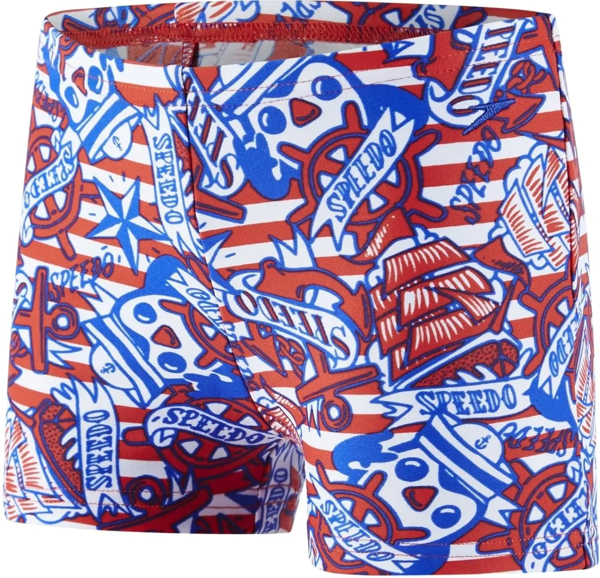Chlapecké plavecké šortky Speedo Space Traveller Essential Allover Aquashort - risk red/beautiful blue/white 80