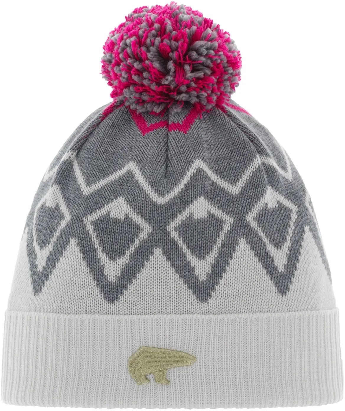 Dětská zimní čepice Eisbär Ziggy OS Pompon MÜ kids - white/graumele/pittipink 53