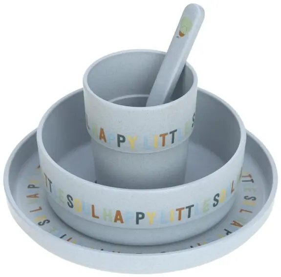 Set dětského nádobí Lassig Dish Set PP/Cellulose Happy Fruits lemon