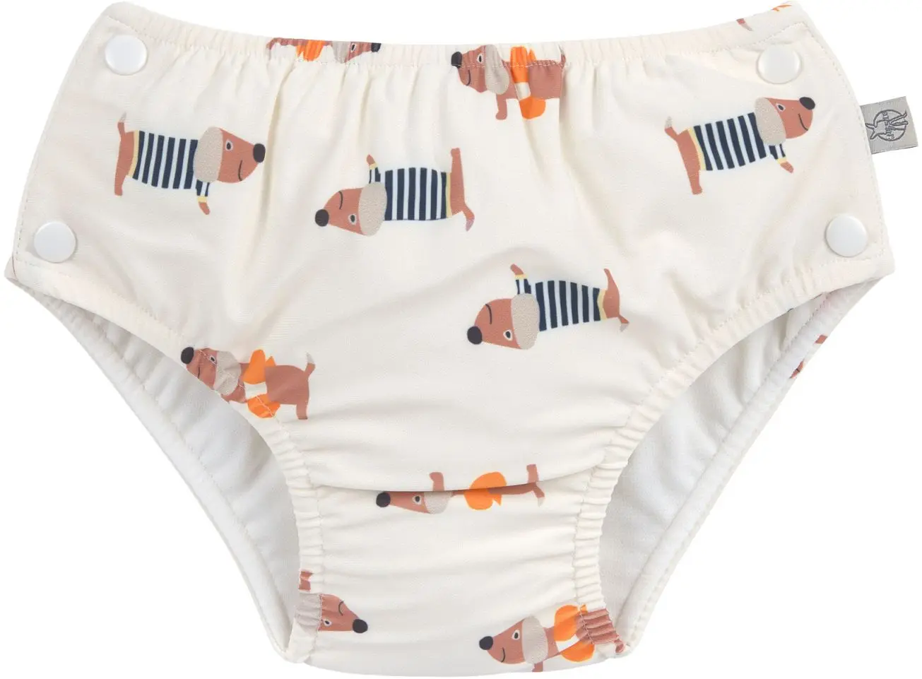 Dětské plavky s plenkou Lassig Snap Swim Diaper - beach dog orange/dark sea 74-80