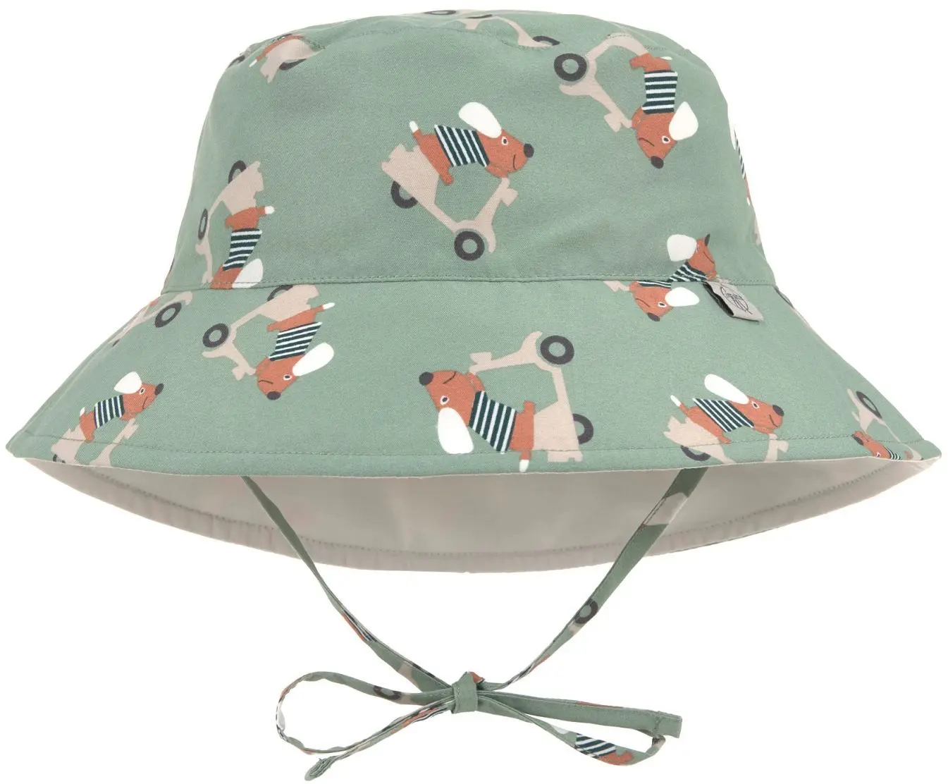 Dětský klobouk Lassig Sun Protection Bucket Hat - scooter/dog green 45-47