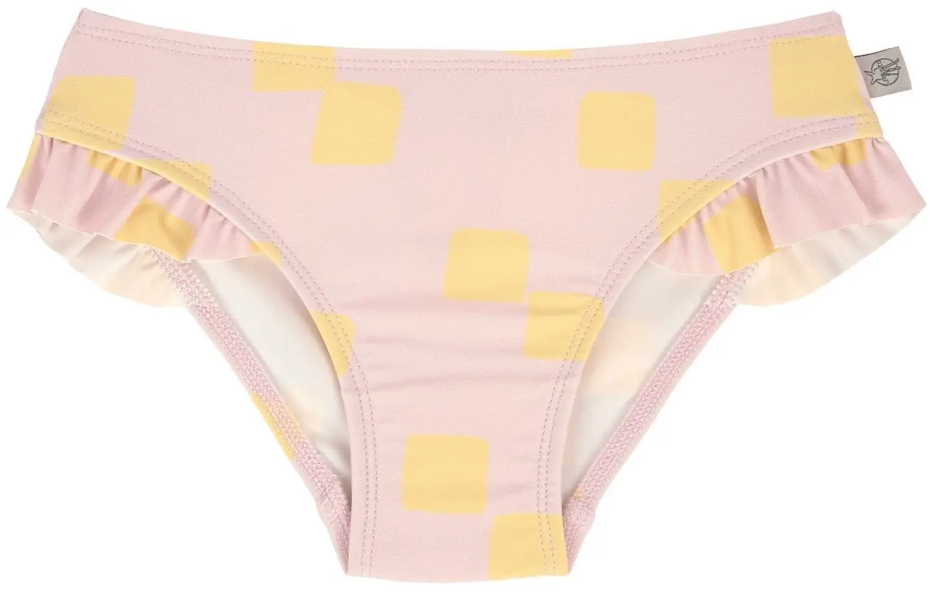 Dívčí spodní díl plavek Lassig Bikini Pants - checkerboard pale pink/yellow 104
