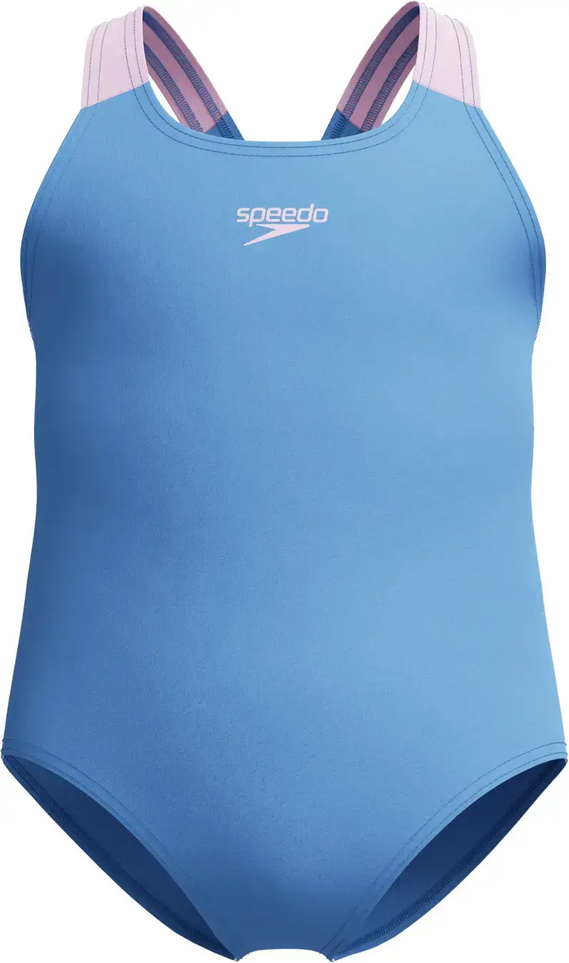 Dívčí plavky Speedo Infant Girls Medalist Solid Swimsuit - periwinkle blue 120