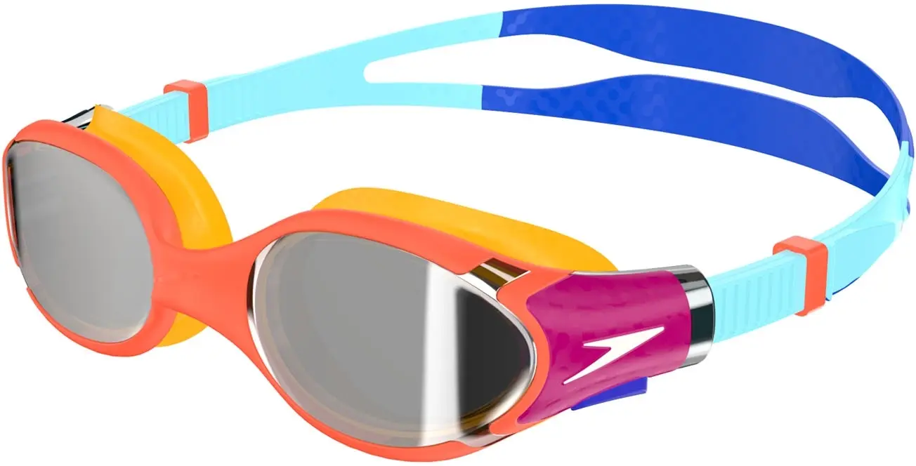 Dětské plavecké brýle Speedo Biofuse 2.0 Mirror Junior - cobalt pop/marine blue/volcanic orange/chrome uni