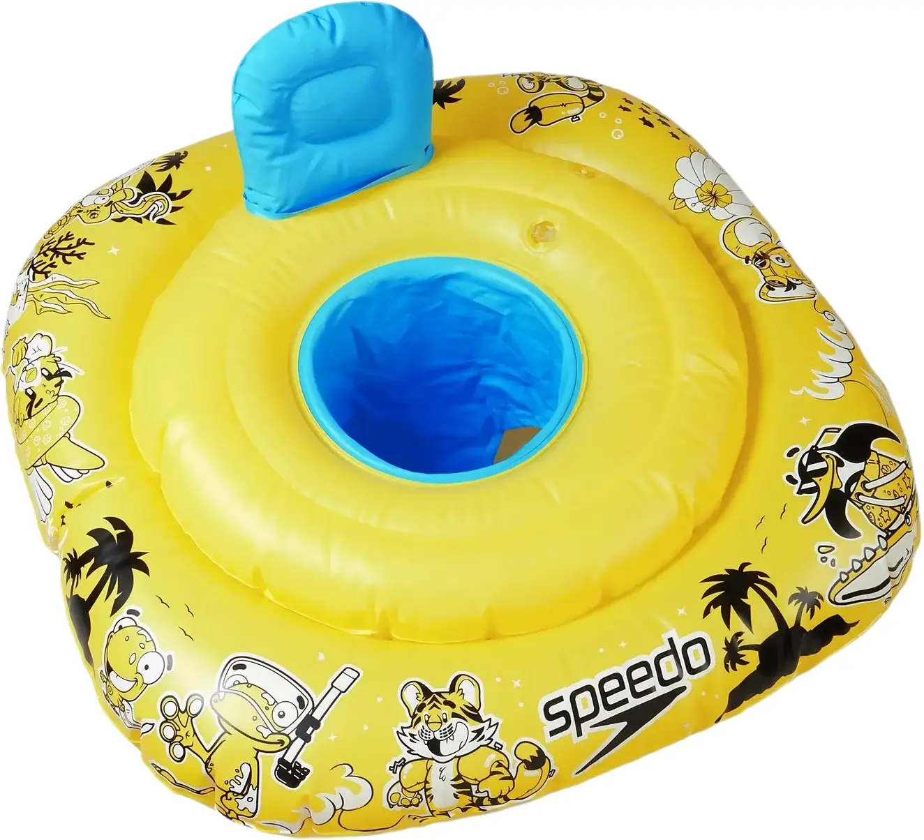 Dětský nafukovací kruh do vody Speedo Learn to Swim Character Swim Seat 0-1 rok - bright yellow/black/azure blue uni