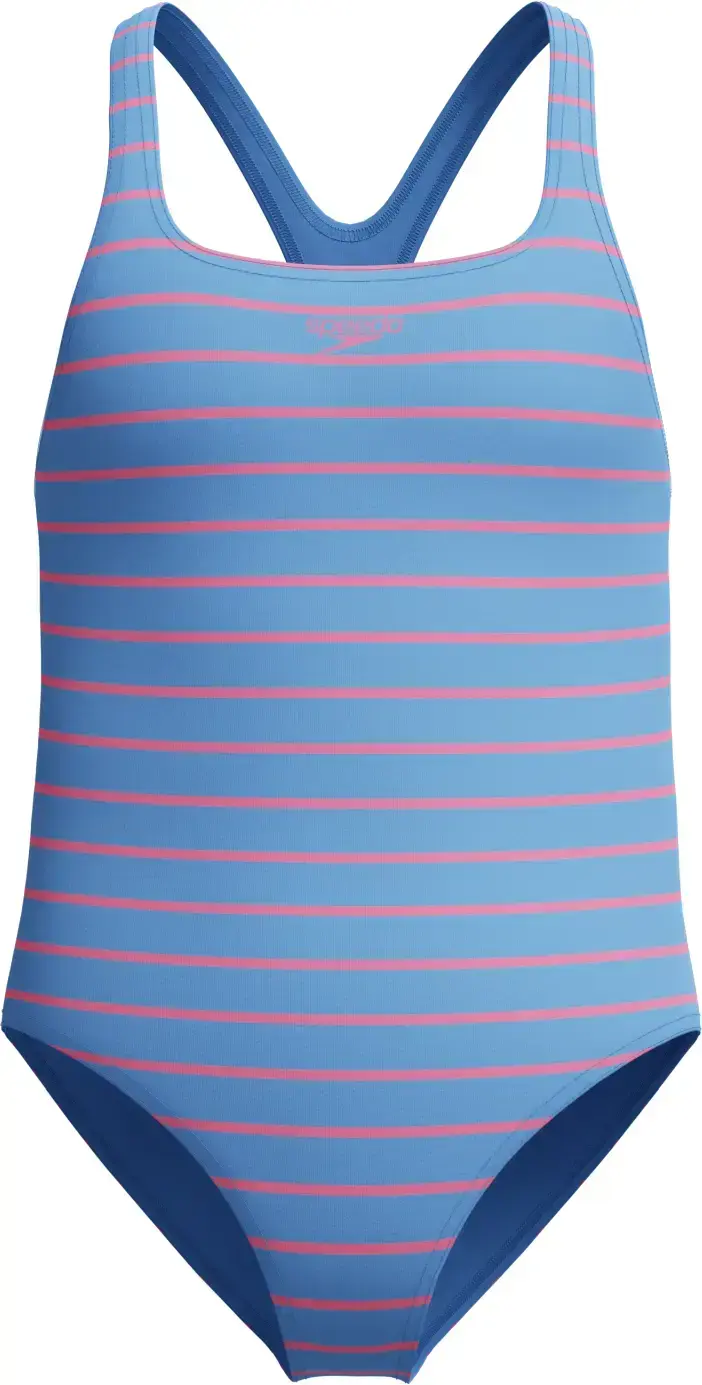 Dívčí plavky Speedo Girls Medalist Printed Swimsuit - periwinkle blue 140