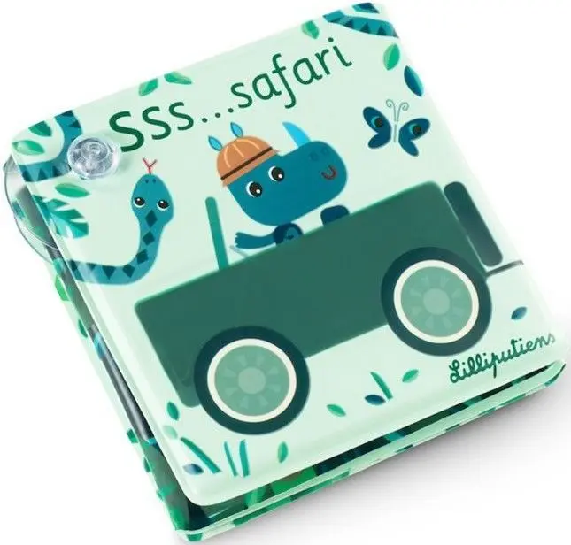 Kouzelná knížka do vany s přísavkami Lilliputiens - Safari uni