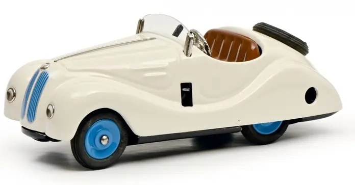 Replika historické hračky Schuco - Auto Examico 4001 bílá/modrá uni
