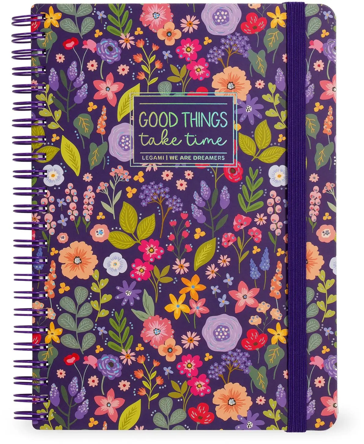 Zápisník Legami Lined Spiral- Bound Notepad - Spiral Notebook - Maxi - Flowers
