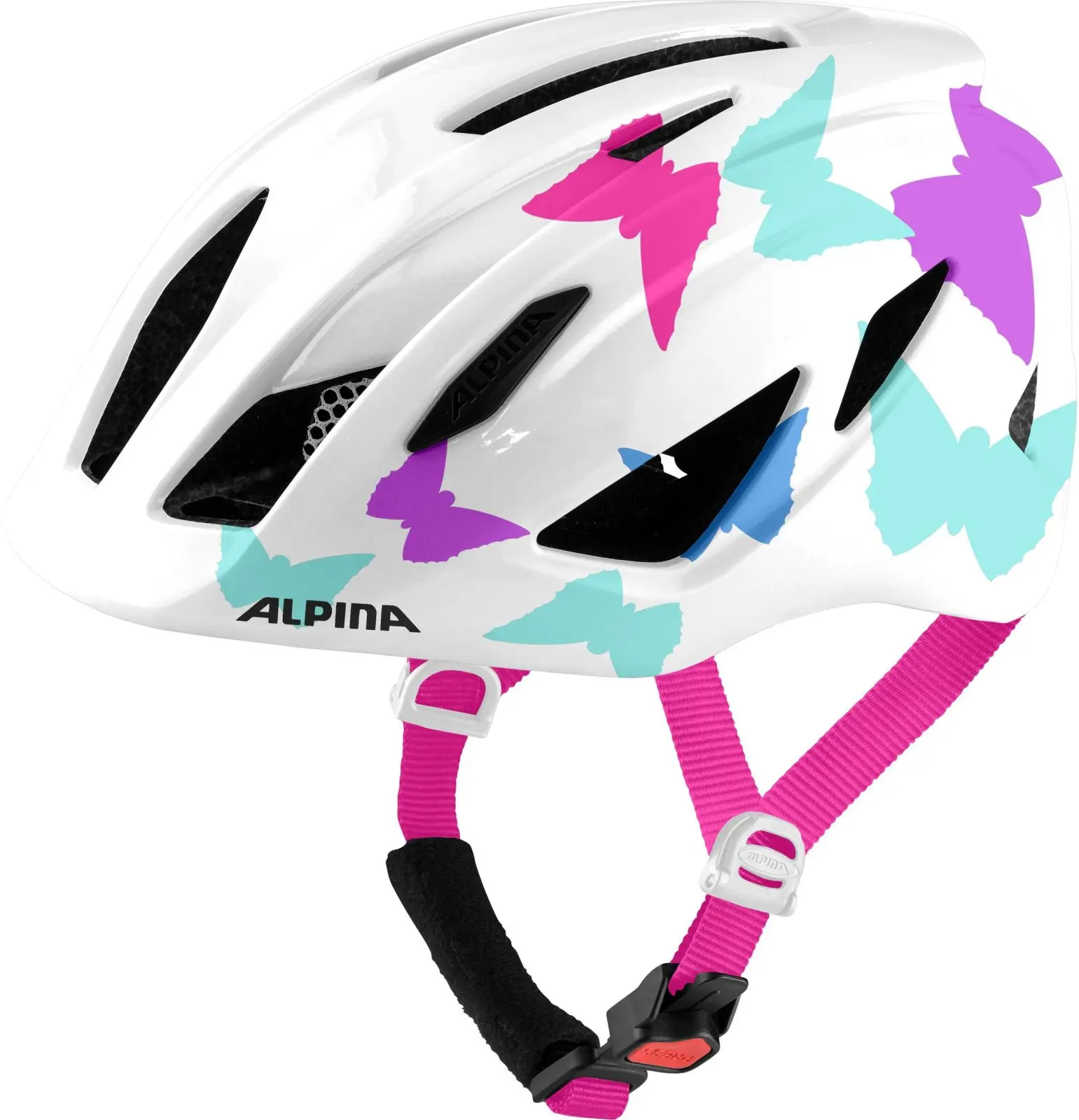Dětská cyklistická helma Alpina Pico - pearlwhite butterflies gloss 50-55