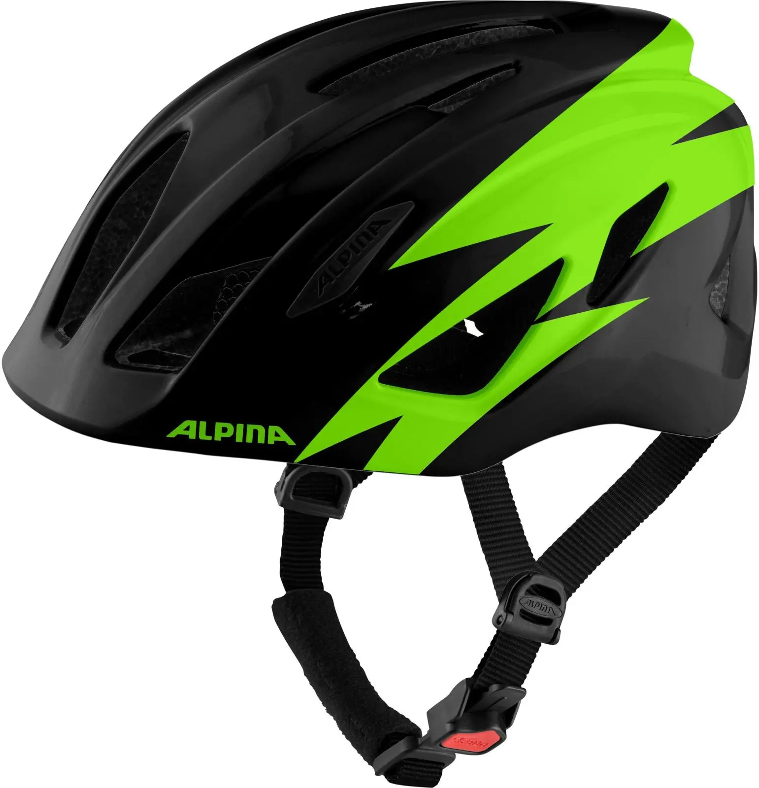 Dětská cyklistická helma Alpina Pico - black-green gloss 50-55