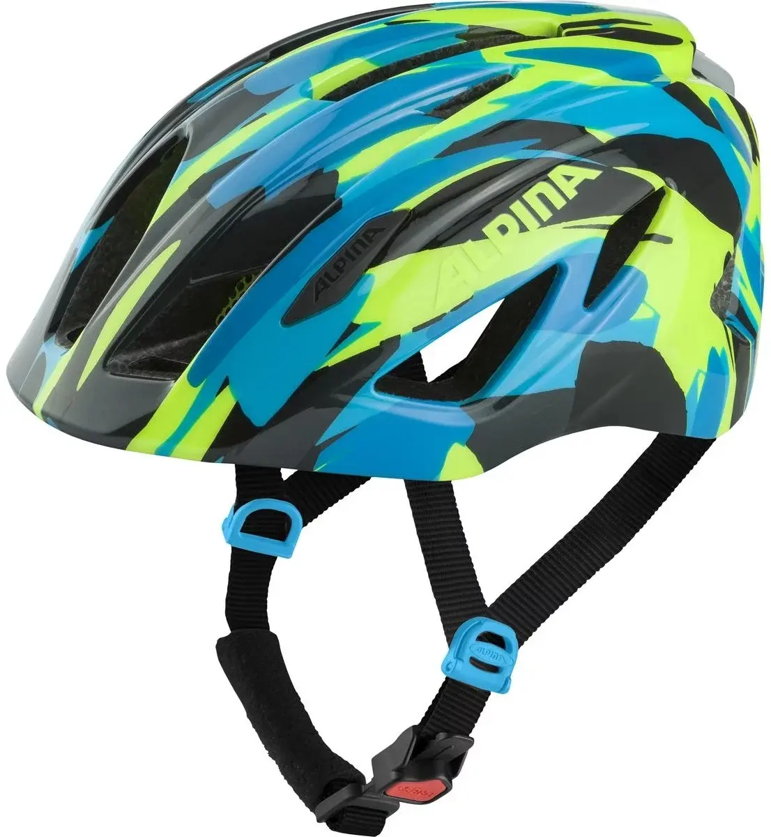 Dětská cyklistická helma Alpina Pico Flash - neon-blue green gloss 50-55