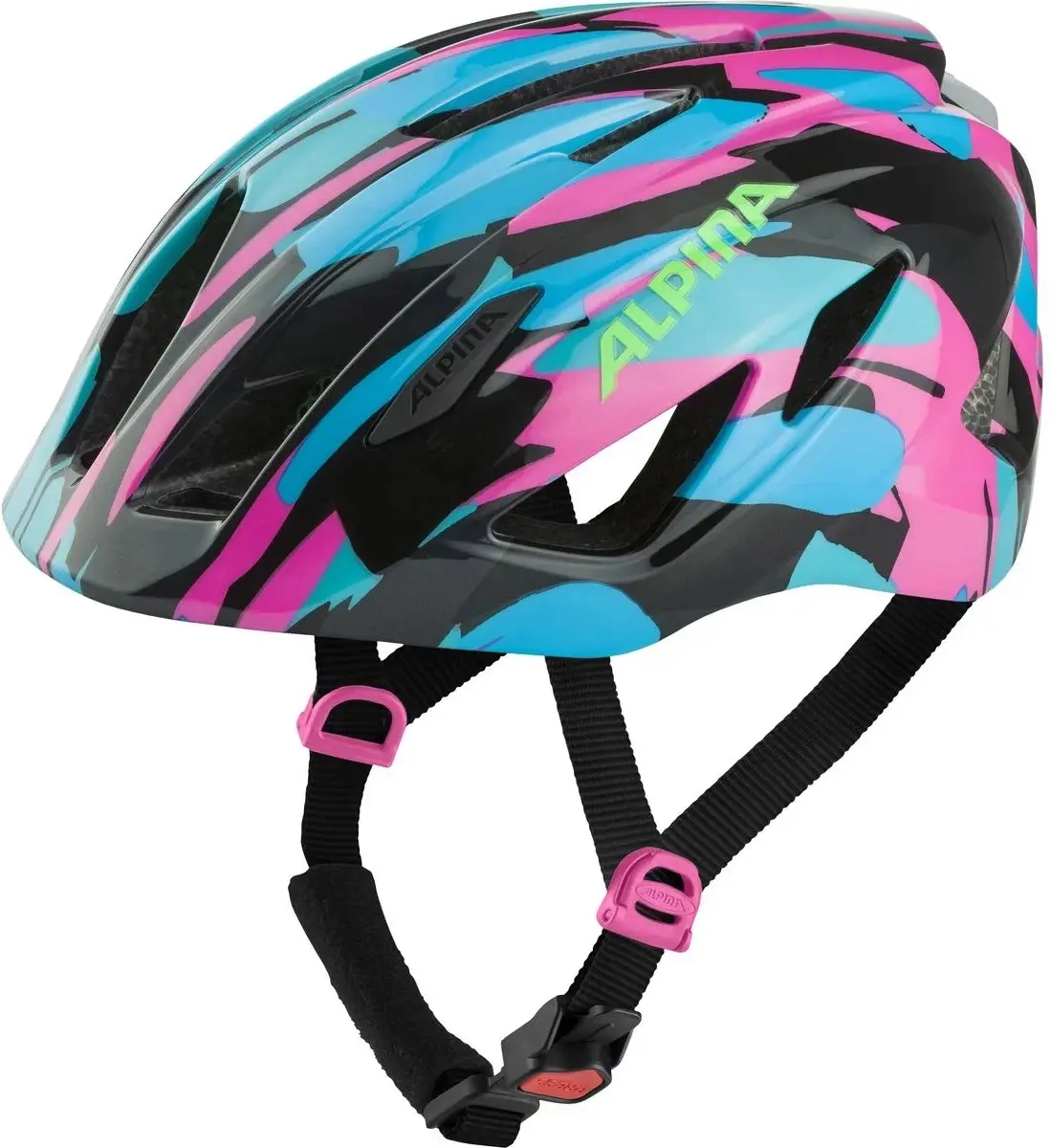 Dětská cyklistická helma Alpina Pico Flash - neon-blue pink gloss 50-55