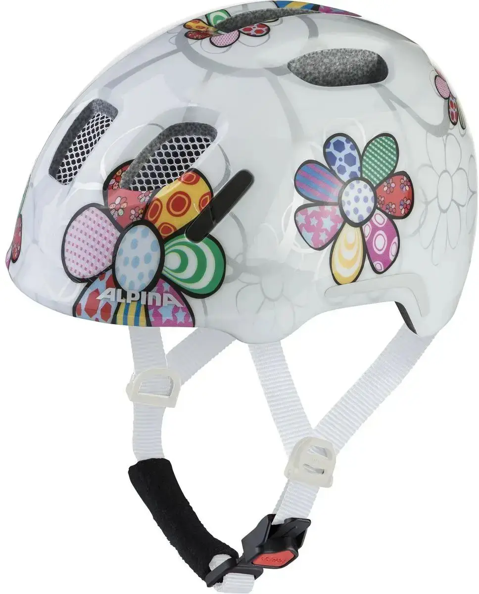 Dětská cyklistická helma Alpina Ximo 2 Flash - white flower gloss 47-51