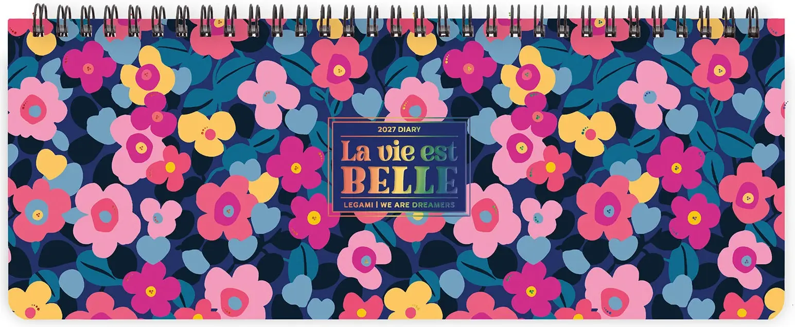 Týdenní plánovač Legami 12-Month Diary 2027 - Flowers - Desk Planner - Weekly uni