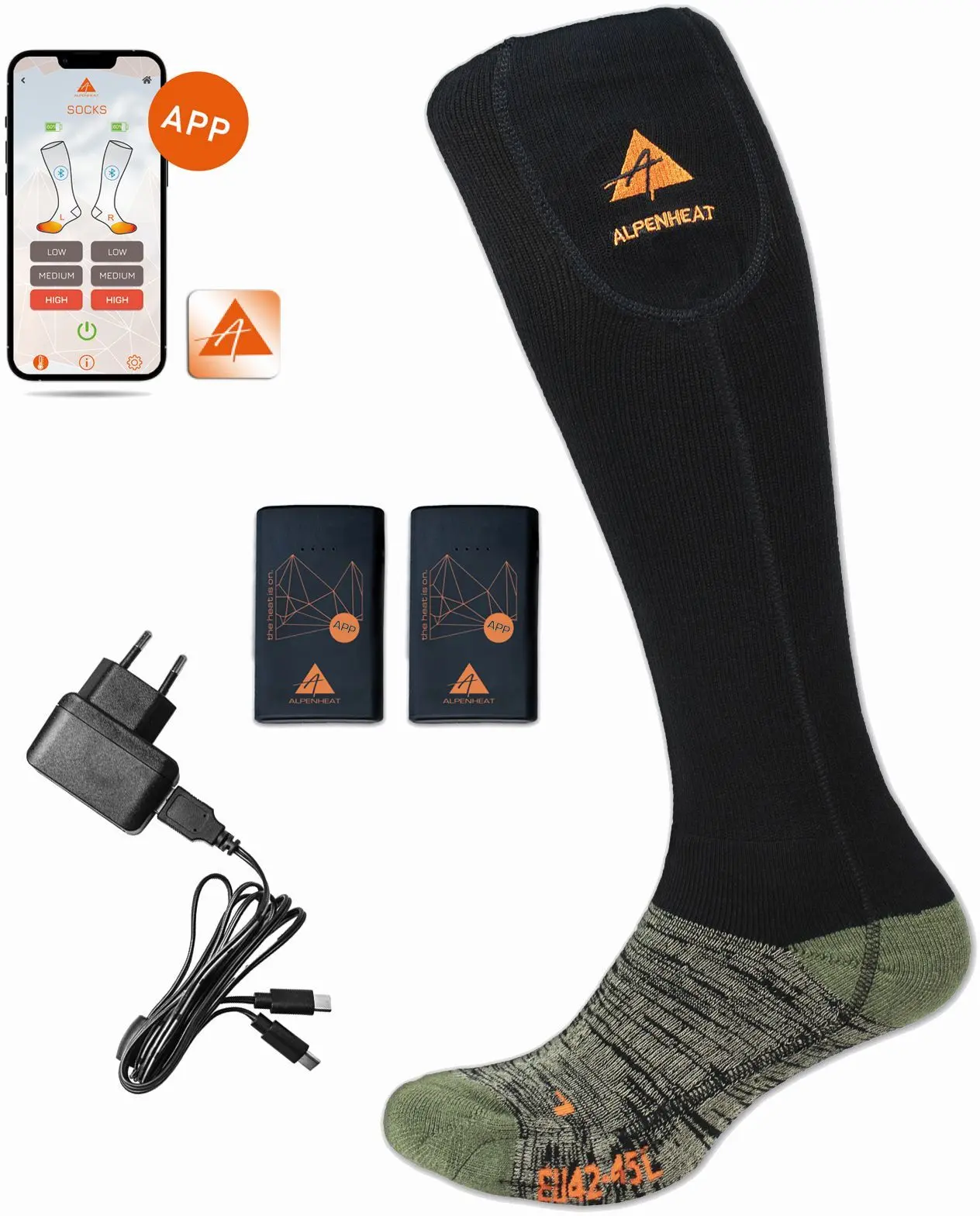 Vyhřívané ponožky Alpenheat Fire Wool Socks with App 46-48