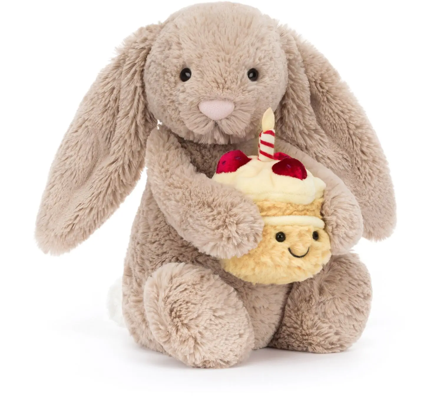 Plyšová hračka Jellycat - Narozeninový králík Bashful Beige Bunny Birthday