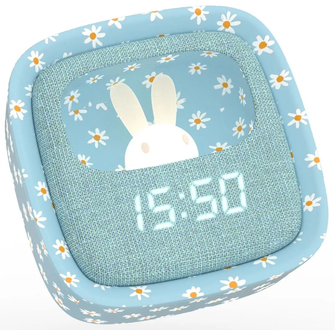 Budík a noční světlo MOB Billy Clock And Light - Blue Flower
