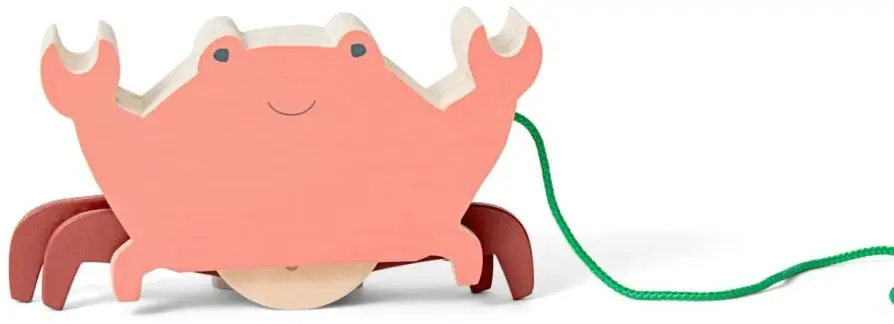 Dětská dřevěná hračka BS Toys - Tahací krab uni