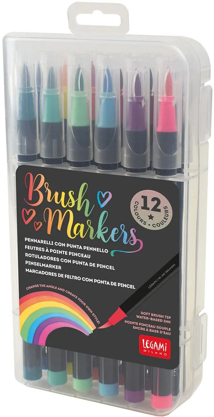 Set 12 fixů Legami Brush Markers - Bright Colours uni