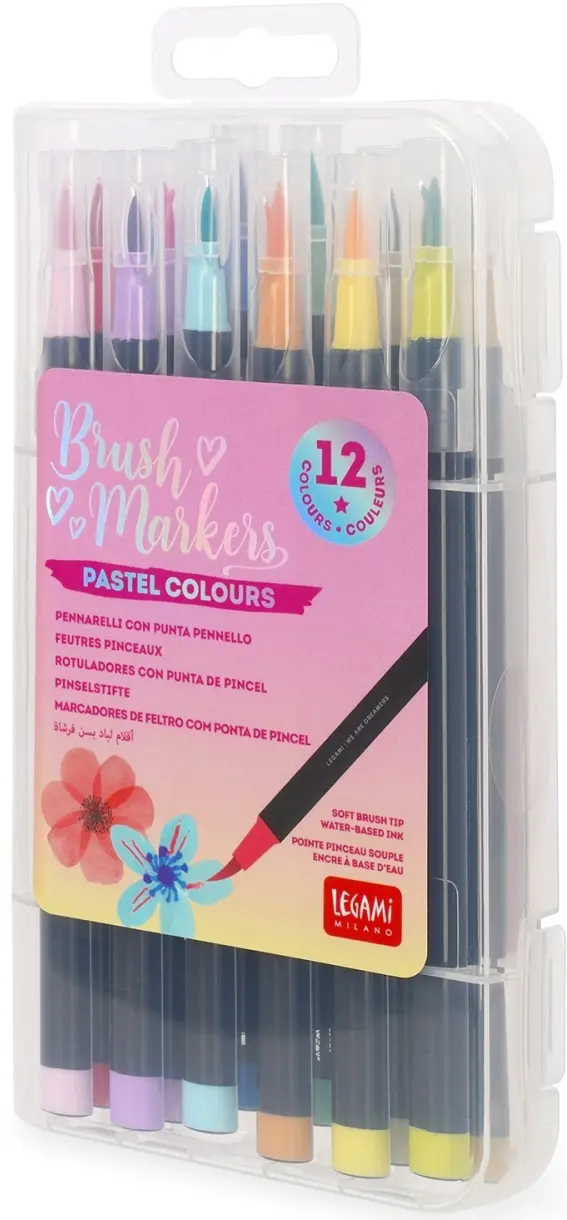 Set 12 fixů Legami Brush Markers - Pastel Colours uni